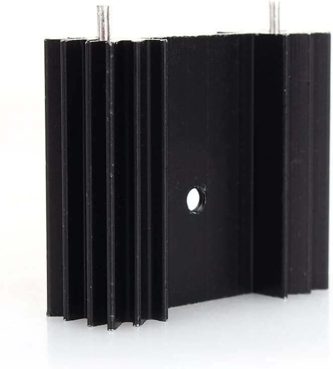 Easycargo To-220 Aluminium Heatsink 25x34x12mm,TO220 Heat Sink for Cooling MOSFET SCR Power Voltage Regulator ICS (25mmx34mmx12mm) (Anodized Black 5-Pack) - Image 2